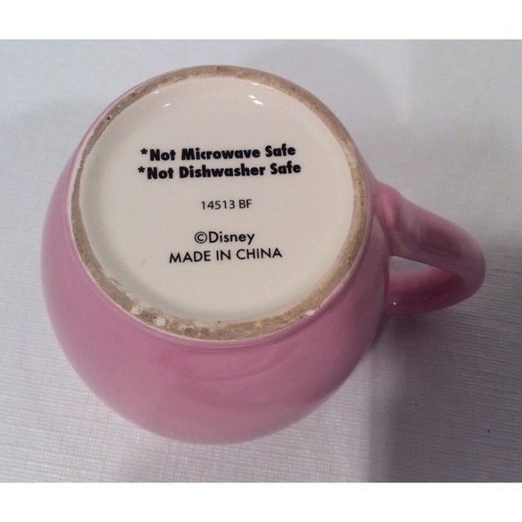 Disney Minnie Mouse Pink Mug Christmas Tree Snowflake 3D Raised Rare - Picture 6 of 6